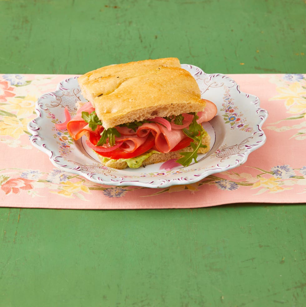Ham Sandwiches with Arugula and Pesto Mayo
